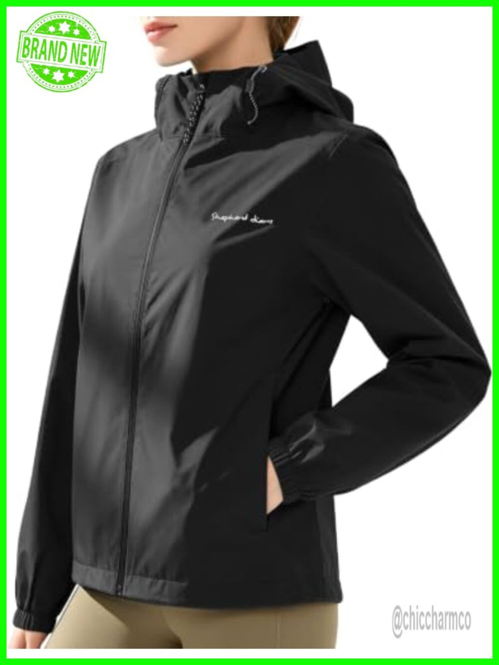 Women's Waterproof Lightweight Rain Jacket Windbreaker Hooded Hiking